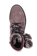 Women's Suede Boots with Pompom | Derimod Women's Suede Boots with Pompom | Derimod