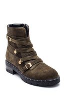 Women's Green Leather Boots | Derimod Women's Green Leather Boots | Derimod