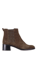 Studded Women's Suede Boots | Derimod Studded Women's Suede Boots | Derimod