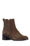 Studded Women's Suede Boots | Derimod Studded Women's Suede Boots | Derimod