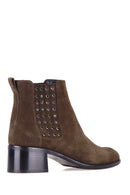 Studded Women's Suede Boots | Derimod Studded Women's Suede Boots | Derimod