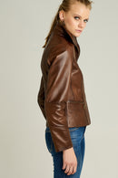 Martha Women's Leather Jacket | Derimod Martha Women's Leather Jacket | Derimod