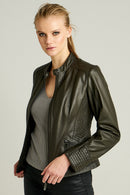 Nıta Women's Leather Jacket | Derimod Nıta Women's Leather Jacket | Derimod