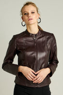 NITA WOMEN'S LEATHER JACKET | Derimod NITA WOMEN'S LEATHER JACKET | Derimod