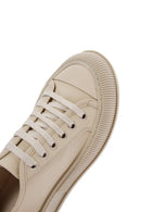 Kadın Bej Deri Kalın Tabanlı Sneaker | Derimod Kadın Bej Deri Kalın Tabanlı Sneaker | Derimod