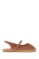Woman Dark Powder Buckled Suede Espadrilles | Derimod Woman Dark Powder Buckled Suede Espadrilles | Derimod