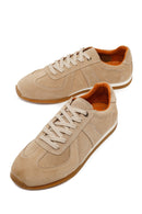 Erkek Bej Bağcıklı Süet Deri Sneaker | Derimod Erkek Bej Bağcıklı Süet Deri Sneaker | Derimod