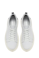 Men's White Lace-up Thick-Sole Leather Sneaker | Derimod Men's White Lace-up Thick-Sole Leather Sneaker | Derimod