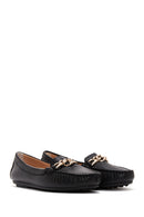 Kadın Siyah Toka Detaylı Deri Casual Loafer | Derimod Kadın Siyah Toka Detaylı Deri Casual Loafer | Derimod