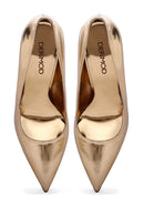 Women's Gold Heeled Patent Leather Stiletto | Derimod Women's Gold Heeled Patent Leather Stiletto | Derimod