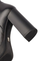 Woman Black Zippered High Heels Leather Boot | Derimod Woman Black Zippered High Heels Leather Boot | Derimod