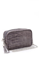 Women's Crocodile Patterned Chain Bag | Derimod Women's Crocodile Patterned Chain Bag | Derimod