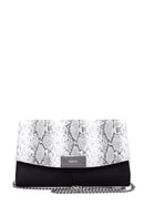 Women's Snakeskin Detailed Clutch Bag | Derimod Women's Snakeskin Detailed Clutch Bag | Derimod