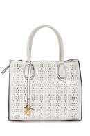Women's White Synthetic Leather Shoulder Bag | Derimod Women's White Synthetic Leather Shoulder Bag | Derimod