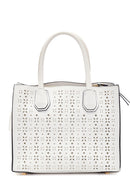 Women's White Synthetic Leather Shoulder Bag | Derimod Women's White Synthetic Leather Shoulder Bag | Derimod