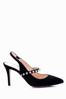 Kadın Taş Detaylı Süet Topuklu Ayakkabı | Derimod Kadın Taş Detaylı Süet Topuklu Ayakkabı | Derimod