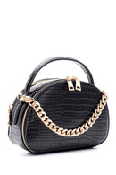 Women's Crocodile Patterned Chain Patent Leather Bag | Derimod Women's Crocodile Patterned Chain Patent Leather Bag | Derimod