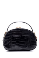 Women's Crocodile Patterned Chain Patent Leather Bag | Derimod Women's Crocodile Patterned Chain Patent Leather Bag | Derimod