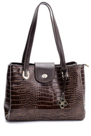 Women's Crocodile Patterned Shoulder Bag | Derimod Women's Crocodile Patterned Shoulder Bag | Derimod