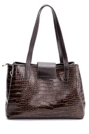 Women's Crocodile Patterned Shoulder Bag | Derimod Women's Crocodile Patterned Shoulder Bag | Derimod
