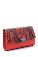 Women's Snakeskin Detailed Clutch Bag | Derimod Women's Snakeskin Detailed Clutch Bag | Derimod