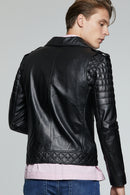 Speedy Men's Black Biker Leather Coat | Derimod Speedy Men's Black Biker Leather Coat | Derimod