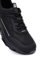 Men's Black Lace-Up Thick-Soled Fabric Sneaker | Derimod Men's Black Lace-Up Thick-Soled Fabric Sneaker | Derimod
