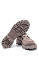 Kadın Deri Süet Tokalı Loafer | Derimod Kadın Deri Süet Tokalı Loafer | Derimod