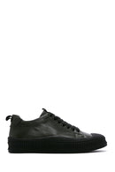 Men's Khaki Leather Sneaker | Derimod Men's Khaki Leather Sneaker | Derimod