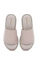 Women's Gray Thick Soled Slippers | Derimod Women's Gray Thick Soled Slippers | Derimod