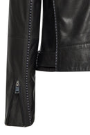 Angel-X Women's Black Biker Leather Jacket | Derimod Angel-X Women's Black Biker Leather Jacket | Derimod