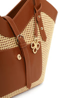 Woman Taba Wicker Shoulder Bag | Derimod Woman Taba Wicker Shoulder Bag | Derimod