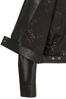 Raquel Woman Black Shirt Collar Short Leather Jacket | Derimod Raquel Woman Black Shirt Collar Short Leather Jacket | Derimod
