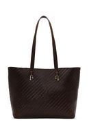 Woman Brown Long-Strap Braided Shoulder Bag | Derimod Woman Brown Long-Strap Braided Shoulder Bag | Derimod