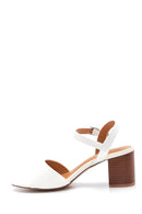 Kadın Beyaz Kalın Topuklu Sandalet | Derimod Kadın Beyaz Kalın Topuklu Sandalet | Derimod