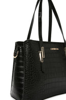 Women's Black Long Strap Crocodile Handbag | Derimod Women's Black Long Strap Crocodile Handbag | Derimod