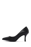 Women's Black Thin Heeled Leather Stiletto | Derimod Women's Black Thin Heeled Leather Stiletto | Derimod