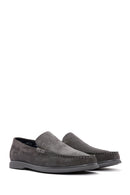 Derimod Fly Men's Gray Suede Leather Loafer | Derimod Derimod Fly Men's Gray Suede Leather Loafer | Derimod