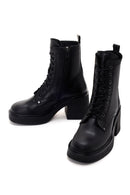 Women's Black Leather Heeled Boots | Derimod Women's Black Leather Heeled Boots | Derimod