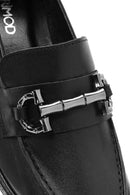 Women's Black Buckle Detailed Leather Masculine Loafer | Derimod Women's Black Buckle Detailed Leather Masculine Loafer | Derimod
