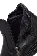 Male Black Double Zip Closure Leather Boots | Derimod Male Black Double Zip Closure Leather Boots | Derimod