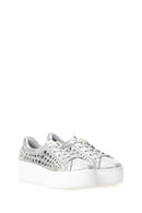 Women's Sneaker with Thick Silver Printed Sole | Derimod Women's Sneaker with Thick Silver Printed Sole | Derimod
