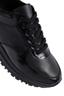 Erkek Siyah Bağcıklı Deri Casual Sneaker | Derimod Erkek Siyah Bağcıklı Deri Casual Sneaker | Derimod