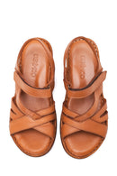Kadın Taba Deri Comfort Sandalet | Derimod Kadın Taba Deri Comfort Sandalet | Derimod