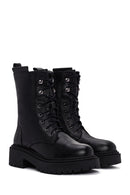 Women's Black Zippered Leather Boots | Derimod Women's Black Zippered Leather Boots | Derimod