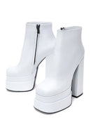 Women's White Leather Platform High Heel Boots | Derimod Women's White Leather Platform High Heel Boots | Derimod