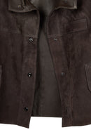Sandiego Woman Brown Oversize Suede Jacket | Derimod Sandiego Woman Brown Oversize Suede Jacket | Derimod