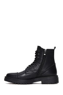 Men's Black Leather Zippered Boots | Derimod Men's Black Leather Zippered Boots | Derimod