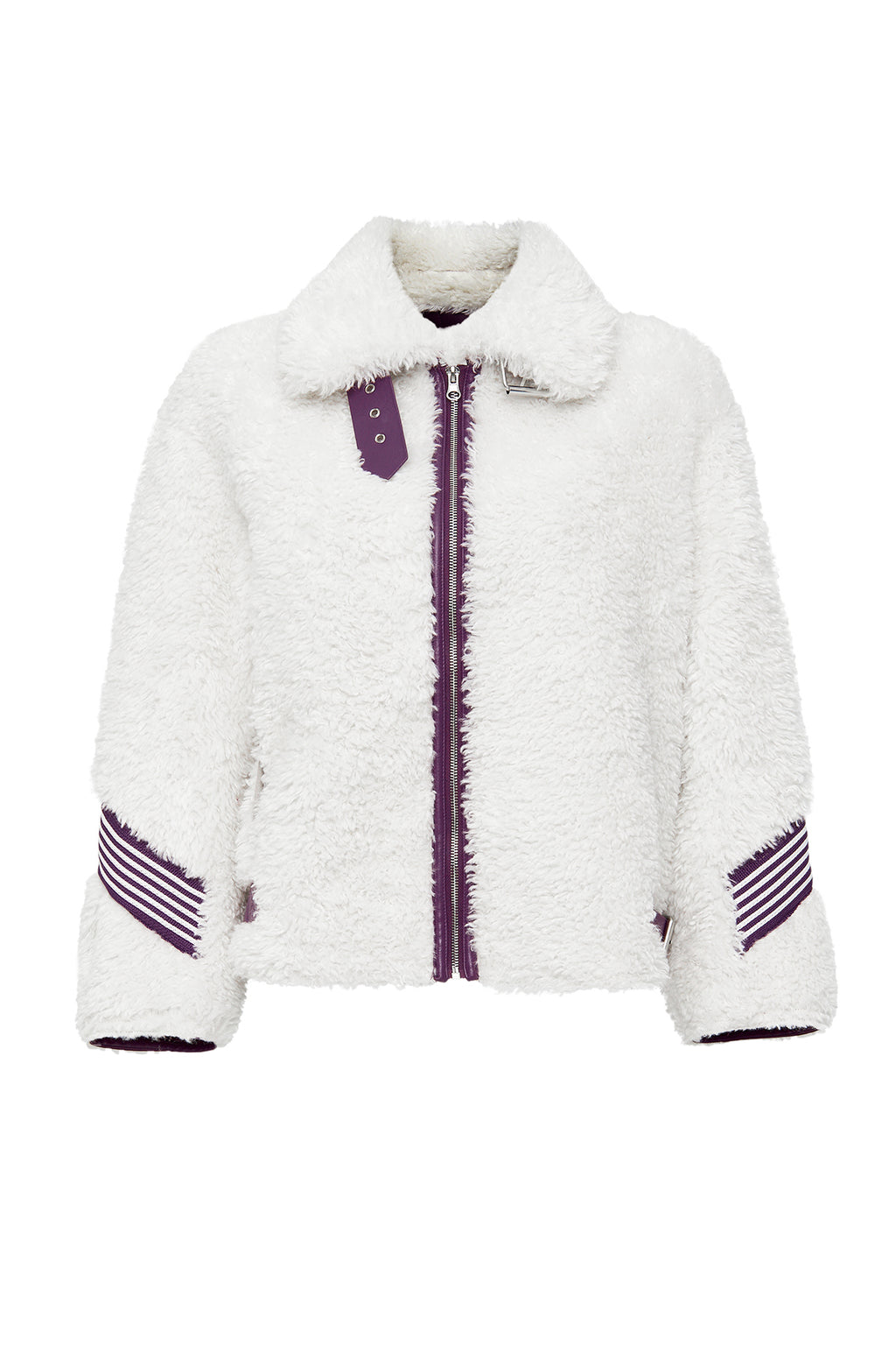 Meribel Kadın Çok Renkli Mor Çizgi Detaylı Teddy Mont