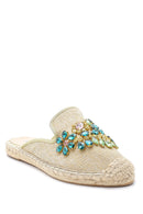 Women's Stone Embroidered Slippers | Derimod Women's Stone Embroidered Slippers | Derimod